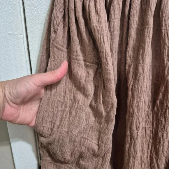 Free People FP Beach Textured Babydoll Mini Dress Pink Mauve OB1199600 M - Picture 4 of 8